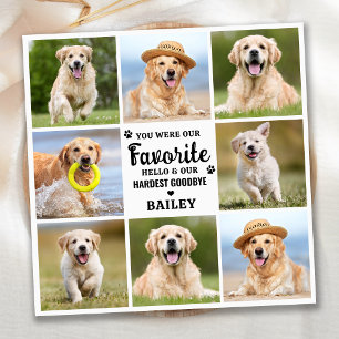 Custom 8 Photo Collage Pet Dog Loss Remembrance Thank You Card