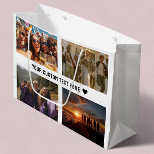 Custom 8-Photo Keepsake Gift Wrap Large Gift Bag