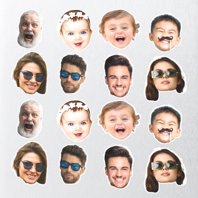 Custom 8 Photos Faces Waterproof Vinyl Stickers (Creator Uploaded)