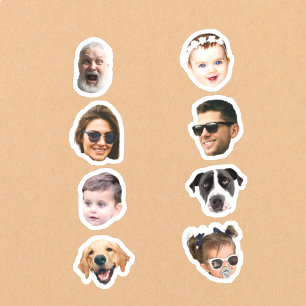 Custom 8 Photos Faces Waterproof Vinyl Stickers