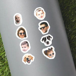 Custom 8 Photos Faces Waterproof Vinyl Stickers