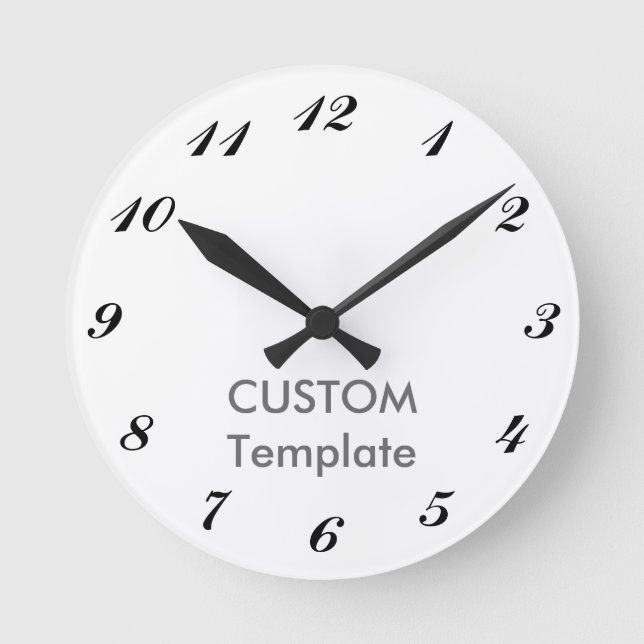 Custom 8" ROUND Wall Clock COMMERCIAL (Front)