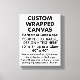 Custom 8" x 10" PREMIUM WRAPPED CANVAS Blank