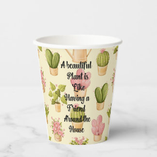 Custom 8oz Paper Cup with Garden Quote