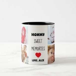 Custom 8Photo Sweet Memories Gift For Mummy Two-Tone Coffee Mug