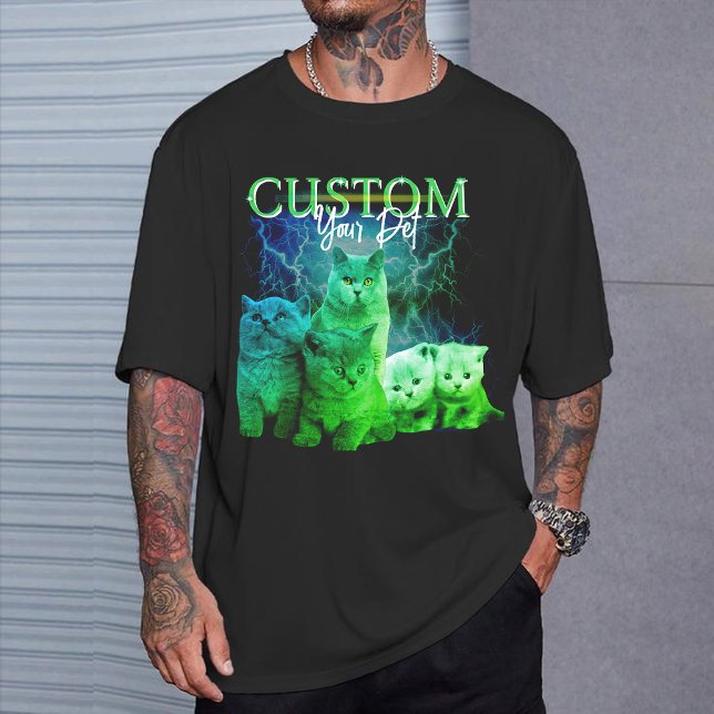 Custom 90s Bootleg Rap Tee with Your Pet Photo  (Creator Uploaded)