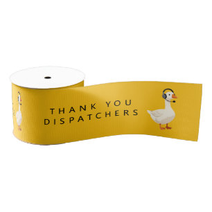 Custom 911 Dispatcher Goose With Headset Grosgrain Ribbon
