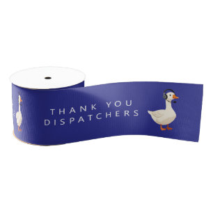 Custom 911 Dispatcher Goose With Headset Grosgrain Ribbon