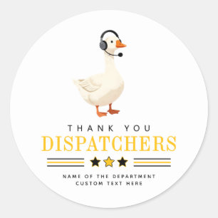Custom 911 Dispatcher Goose With Headset Thank You Classic Round Sticker