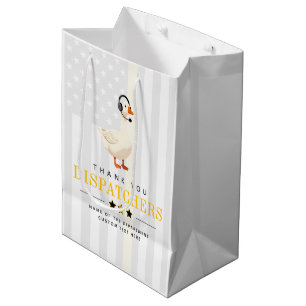 Custom 911 Dispatcher Goose With Headset Thank You Medium Gift Bag