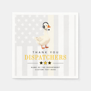 Custom 911 Dispatcher Goose With Headset Thank You Napkin