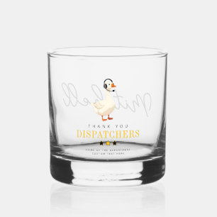 Custom 911 Dispatcher Goose With Headset Thank You Whiskey Glass