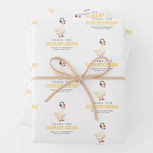 Custom 911 Dispatcher Goose With Headset Thank You Wrapping Paper Sheet