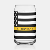 Custom 911 Dispatcher USA Flag Thin Gold Line