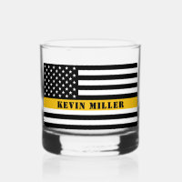Custom 911 Dispatcher USA Flag Thin Gold Line