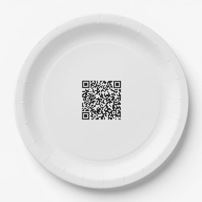 Custom 9 Inch Paper Plate with QR Code Design (Front)