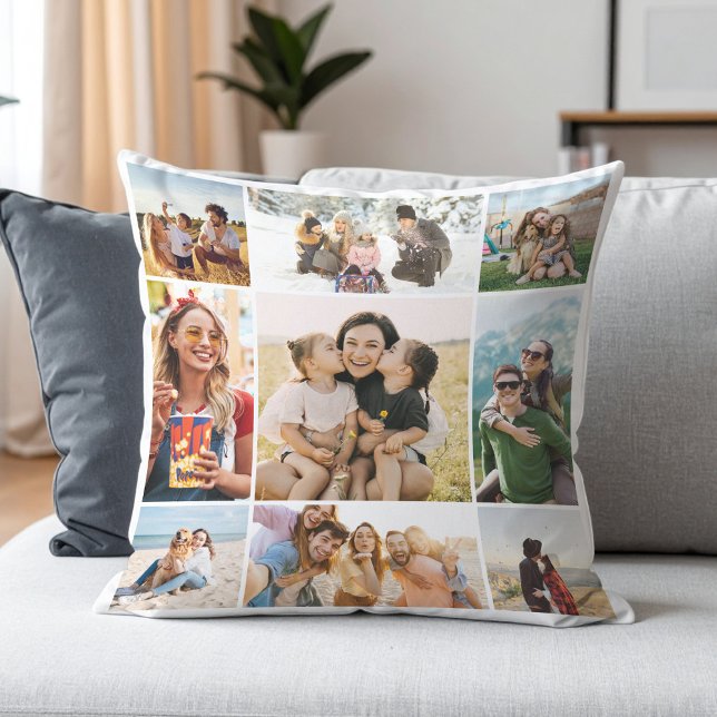 Custom 9 Photo Collage Cushion (Creator Uploaded)