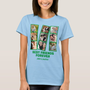 Custom 9 Photo collage & Name Best Friend Forever T-Shirt