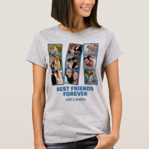  Custom 9 Photo collage & Name Best Friend Forever T-Shirt