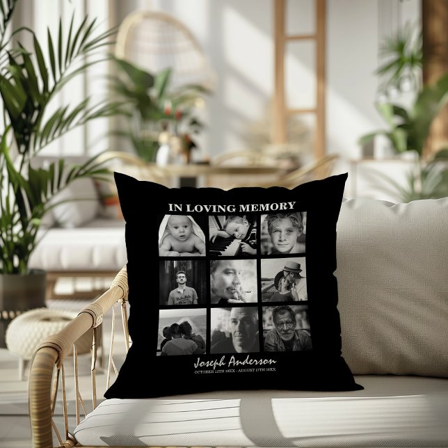 Custom 9 Photo In Loving Memory Memorial Cushion (Creator Uploaded)