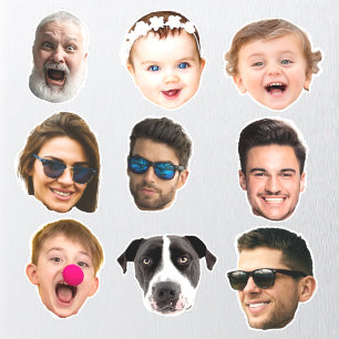 Custom 9 Photos Faces Waterproof Vinyl Stickers