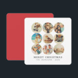 Custom 9 Photos Modern Family & Pet Memories Holiday Card<br><div class="desc">Add custom pet dog,  cat,  or bird,  family and friends photos with simple frame.</div>