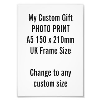 Custom A5 Photo Print  UK Frame Size