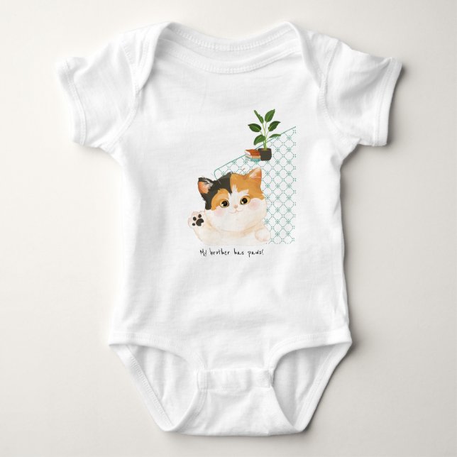 [Custom] A Cat's Day - Brother/Sister has Paws Baby Bodysuit (Front)