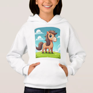 Custom A Hoodie with cute horse Logo for Kids