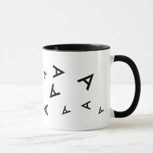 custom A initial letter black typography Mug
