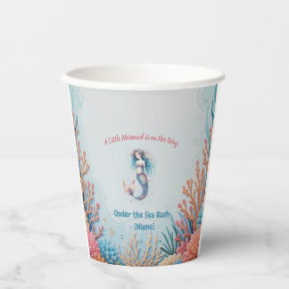 Custom A Little Mermaid is on Her Way UnderSea Paper Cups