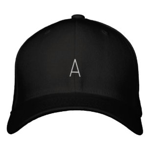 Custom "A" Monogram Printed Tall Block Font-Hat Embroidered Hat