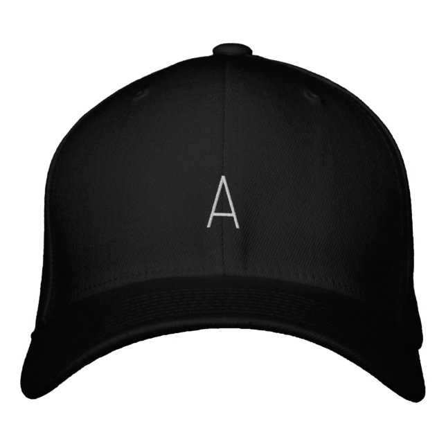 Custom "A" Monogram Printed Tall Block Font-Hat Embroidered Hat (Front)