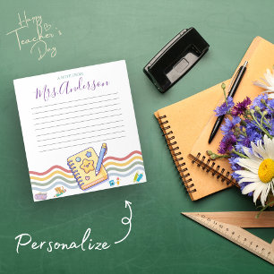 Custom A Note From Cute Crayon Teacher Notepad