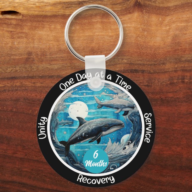 Custom AA NA Recovery Milestone Gift Key Ring (Front)