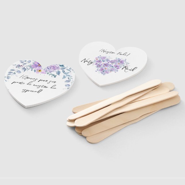 Custom Abanico in Lilas Tones Hand Fan (Non-assembled)
