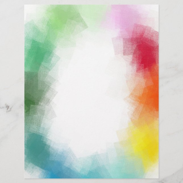 Custom Abstract Art Blank Template Pink Red Blue Letterhead (Front)