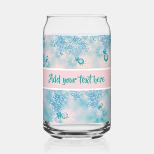 Custom Abstract Art Blue Meditation Can Glass