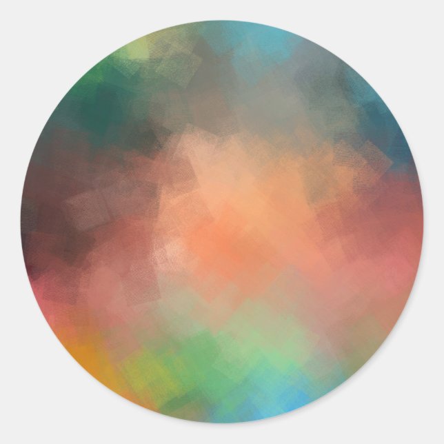 Custom Abstract Art Elegant Colourful Blank Classic Round Sticker (Front)