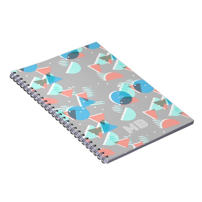 Custom Abstract Bauhaus Circles Pop Art Pattern Notebook (Right Side)