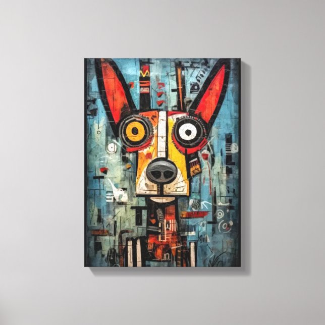 Custom Abstract Dog Portrait Canvas Wall Art  (Front)