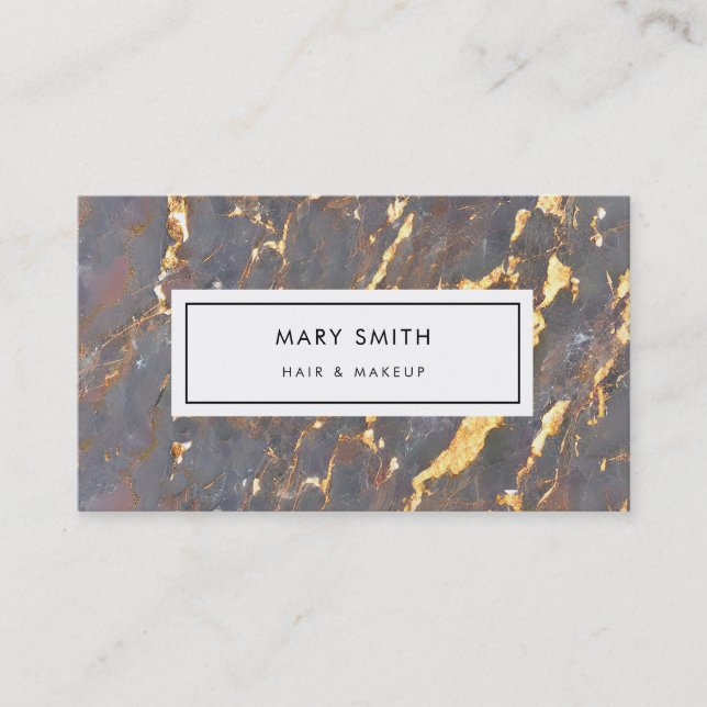 Custom Abstract  Elegant Marble Faux Gold Business Card (Front)