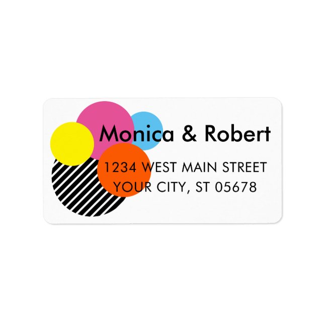 Custom Abstract Ice Scoop Circles Stripes Art Label (Front)