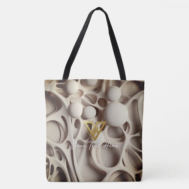 Custom : Abstract Latte Art Personalised Tote (Front)
