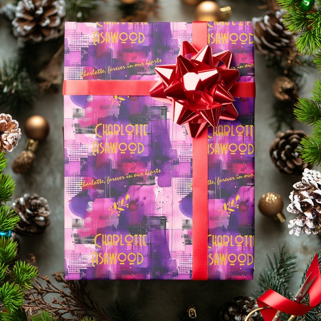 Custom Abstract Purple and Yellow Gift Wrap (Creator Uploaded)