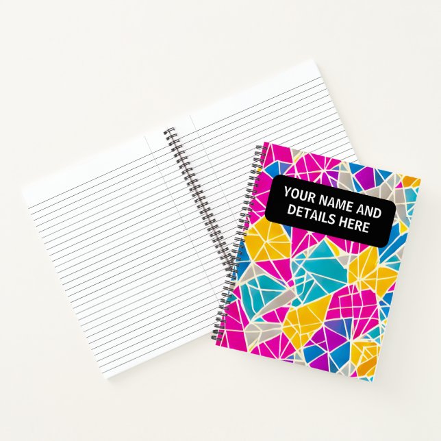 Custom Abstract Shapes and Lines Vibrant Notebook (Inside)