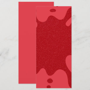 Custom Abstract Tomato Red Glitter Flat Card