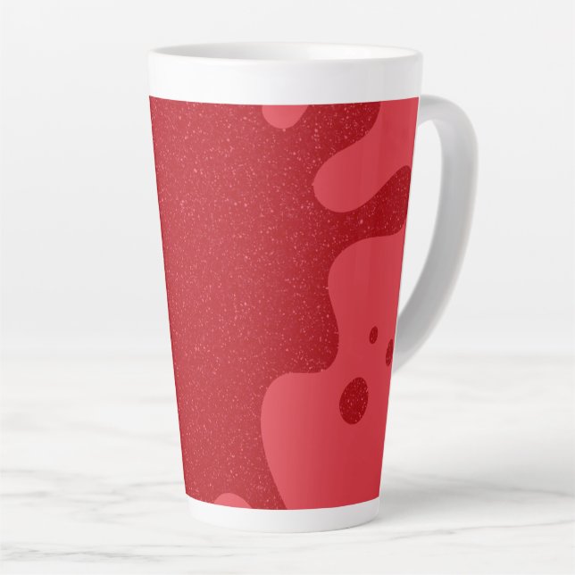 Custom Abstract Tomato Red Splatter Latte Mug (Right Angle)