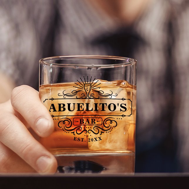Custom Abuelito's Bar Year Established Glass (Creator Uploaded)