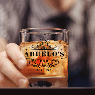 Custom Abuelo's Bar Year Established Glass